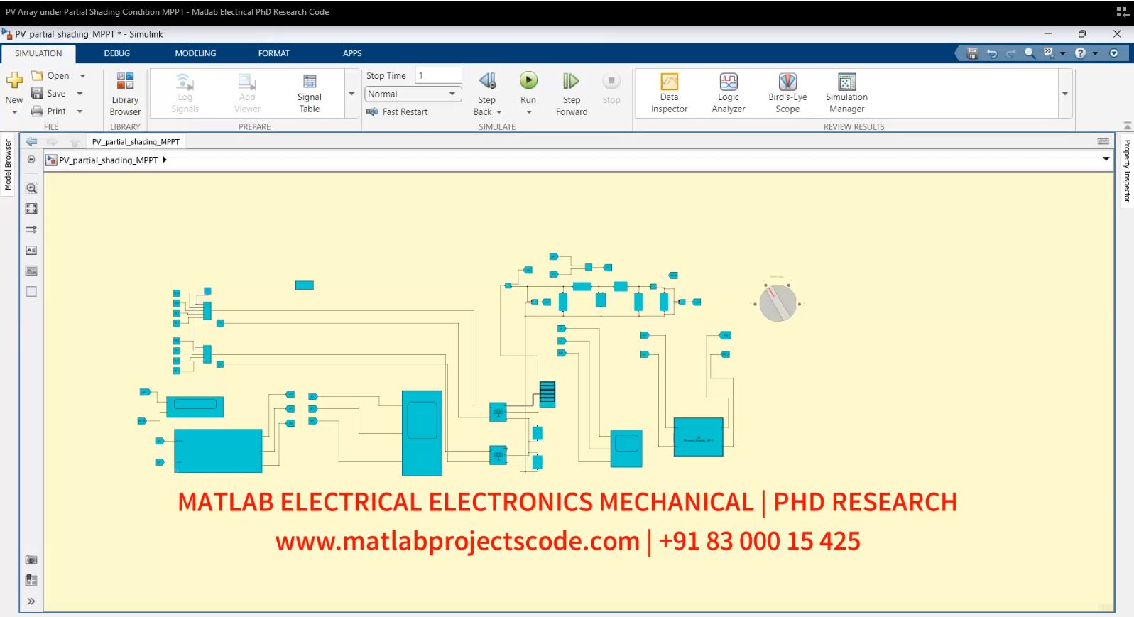 PV Array under Partial Shading Condition MPPT - Matlab Electrical PhD Research Code